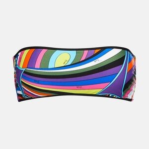 Pucci Printed bandeau bikini top